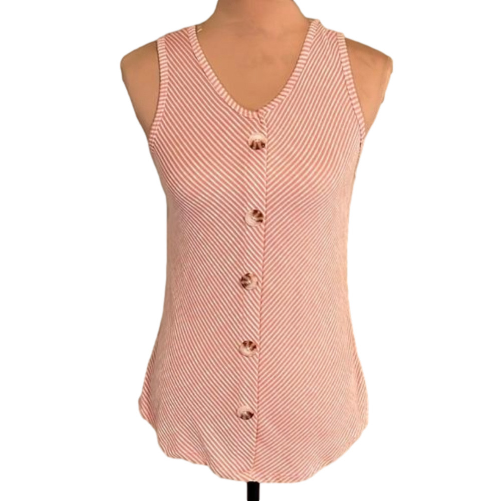 French Laundry pink and white striped sleeveless top size small